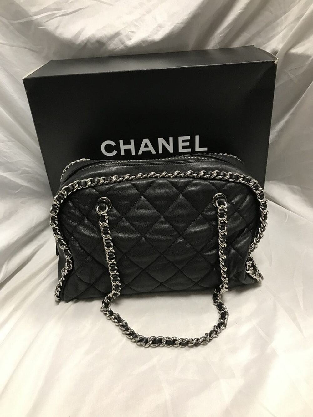 Chanel Quilted Calfskin Leather Chain Around Bowler Bag in Box PPSJKI 317174
